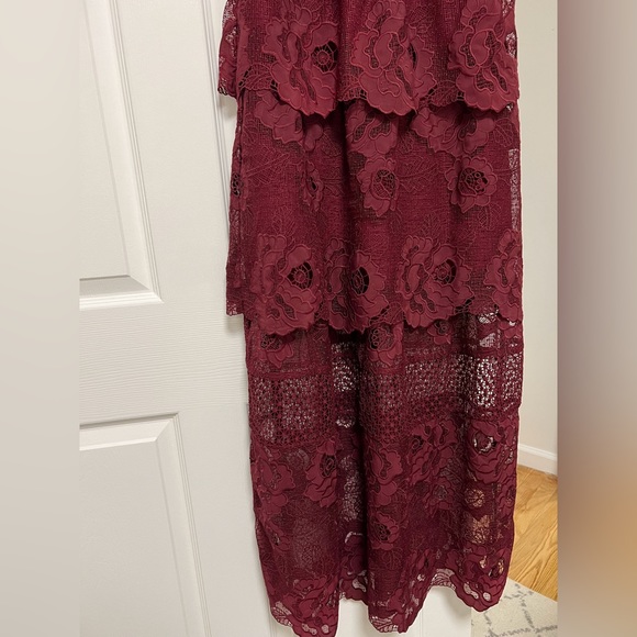 Self Portrait Fairycore Tiered Guipure Floral Lace Maxi Dress - Picture 8 of 11